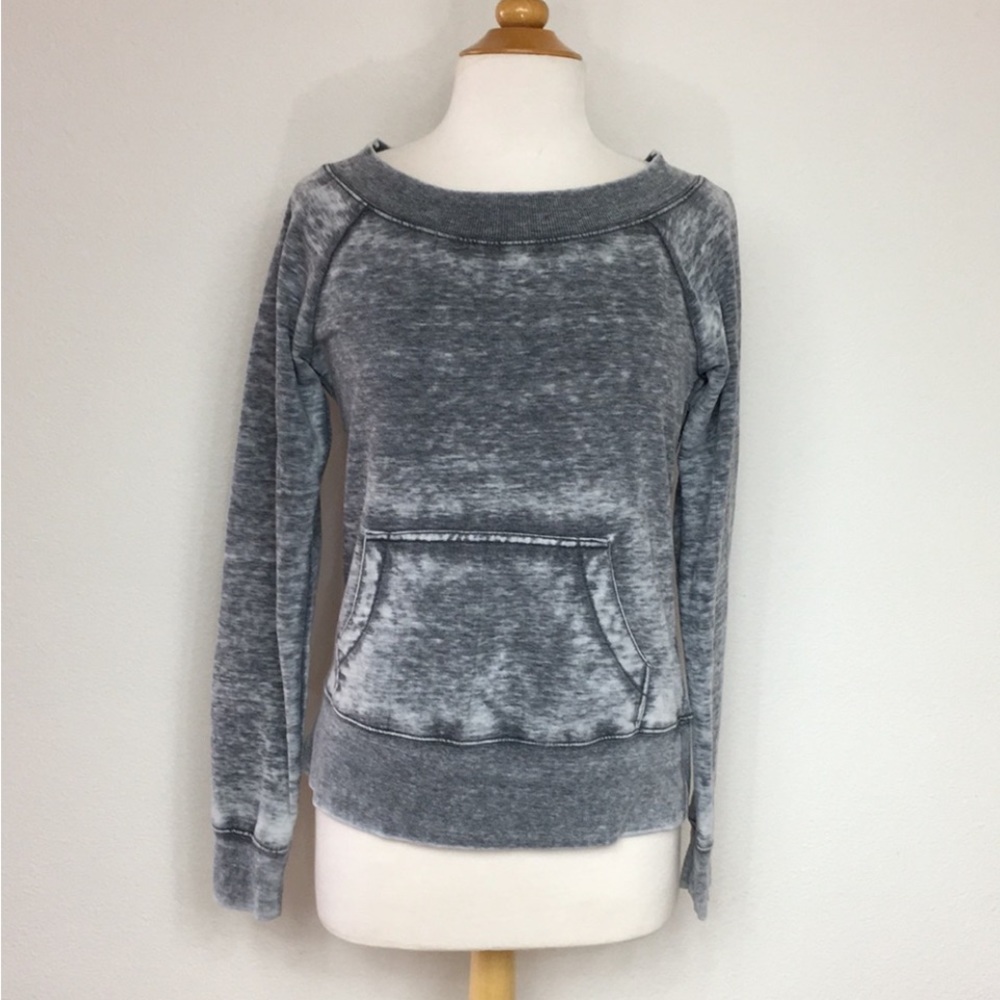3/$25 Colorfast 90’s Gray Marbled Boat Neck Sweatshirt Size Small Girlhoodcore